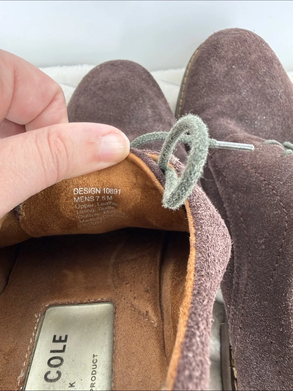 Kenneth Cole NY Winston Suede Derby Lace Up shoes Sz 7.5